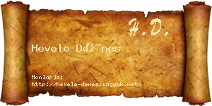 Hevele Dénes névjegykártya